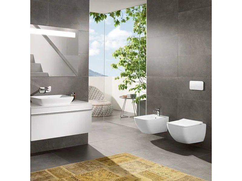 WC suspendu sans bride VILLEROY ET BOCH Venticello avec abattant slim à recouvrement