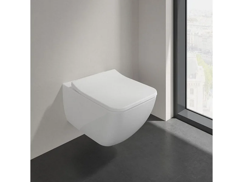 Cuvette WC suspendu sans bride VILLEROY & BOCH Venticello avec abattant frein de chute déclipable
