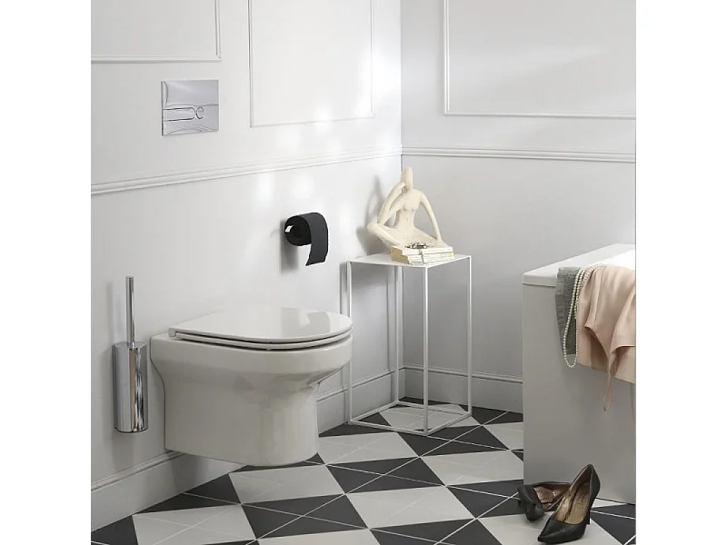 Pack WC suspendu sans bride  JACOB DELAFON Elite + bâti-support + plaque Chrome brillant/Chrome mat + accessoires