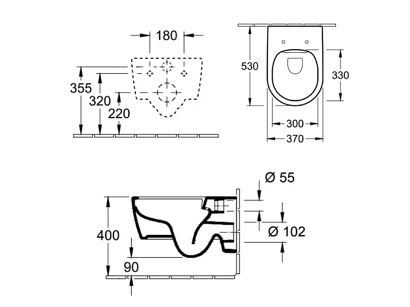 Cuvette WC suspendu Villeroy & Boch Avento + abattant frein de chute slim