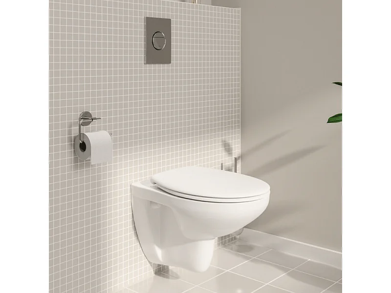 Pack WC suspendu sans bride GROHE Bau Cerami avec bâti support Rapid SL Project et plaque de commande Start blanc