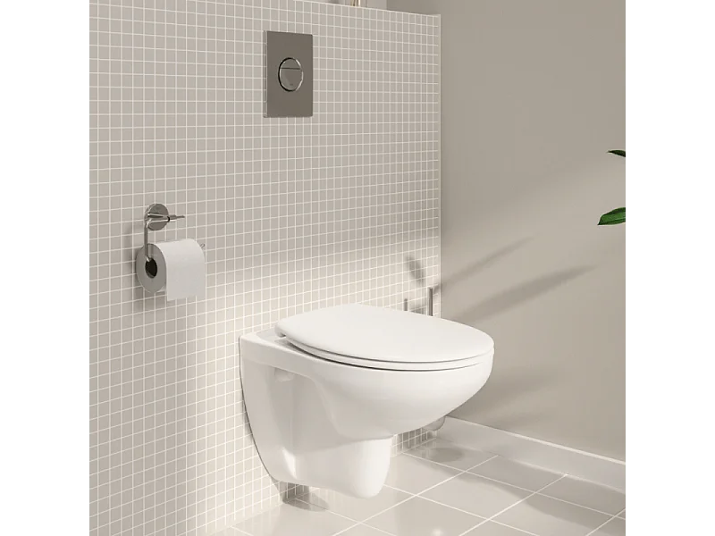 Pack WC suspendu sans bride GROHE Bau Cerami avec bâti support Rapid SL Project et plaque de commande Start blanc