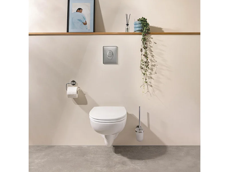 Grohe Pack WC suspendu sans bride Bau Ceramic avec abattant, bâti support WC Grohe Rapid SL Project et plaque de commande Start