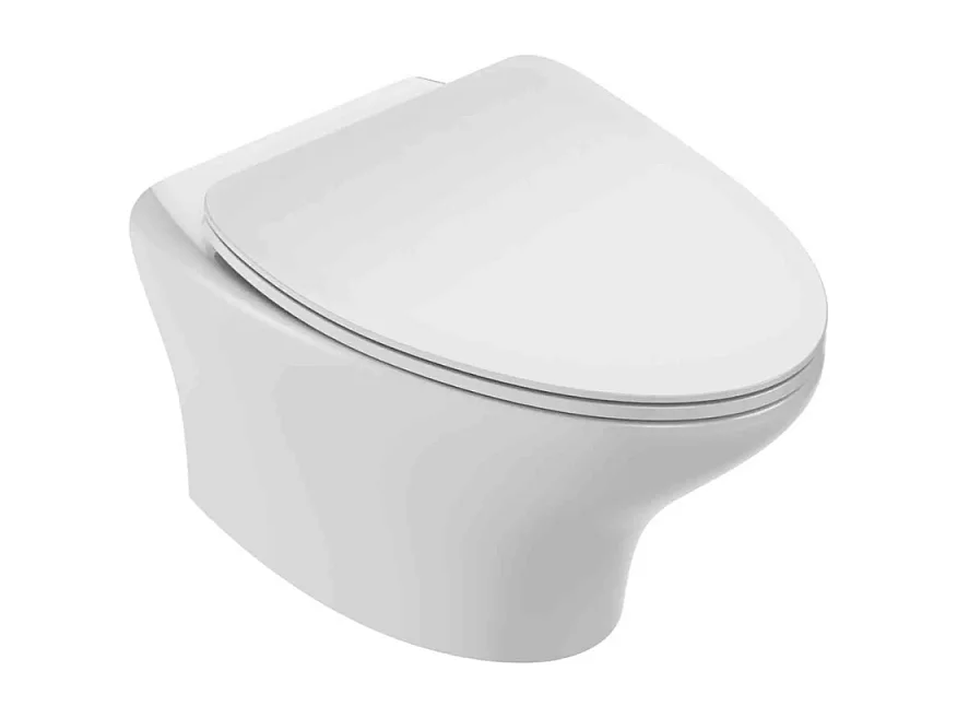 Cuvette WC suspendu sans bride JACOB DELAFON Nouvelle Vague avec abattant frein de chute extra-plat déclipsable