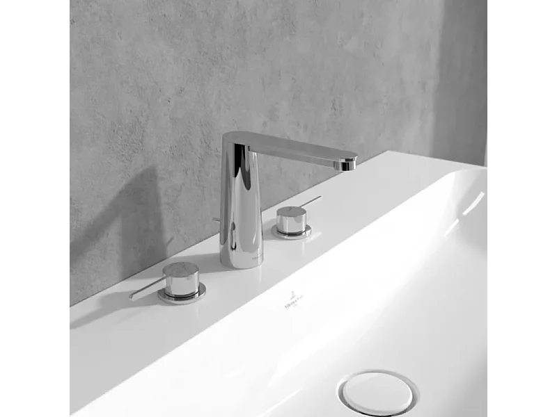 Mitigeur lavabo 3 trous VILLEROY ET BOCH Conum sans tirette Or brossé