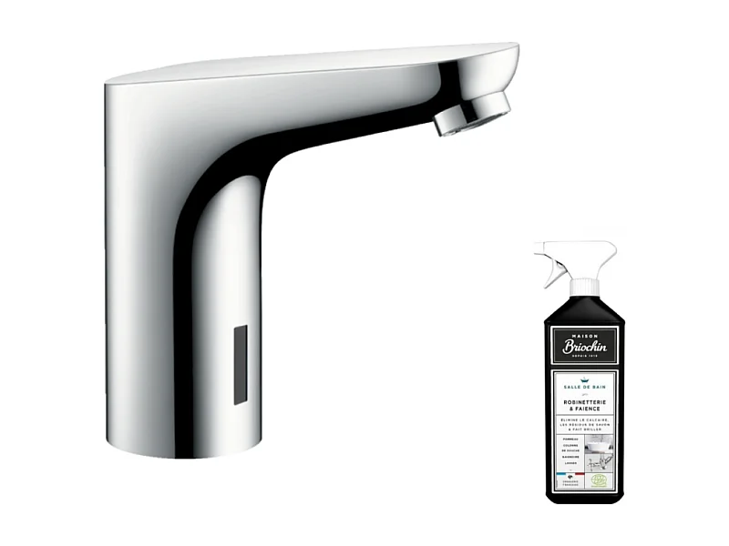 Mitigeur lavabo infrarouge HANSGROHE Focus chrome + nettoyant Briochin