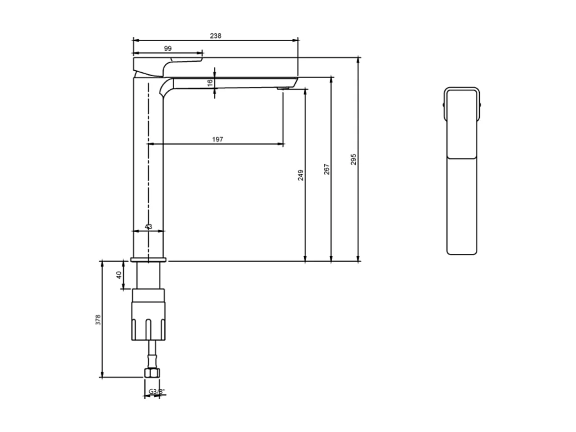 Mitigeur lavabo surélevé VILLEROY ET BOCH Subway 3.0 chromé