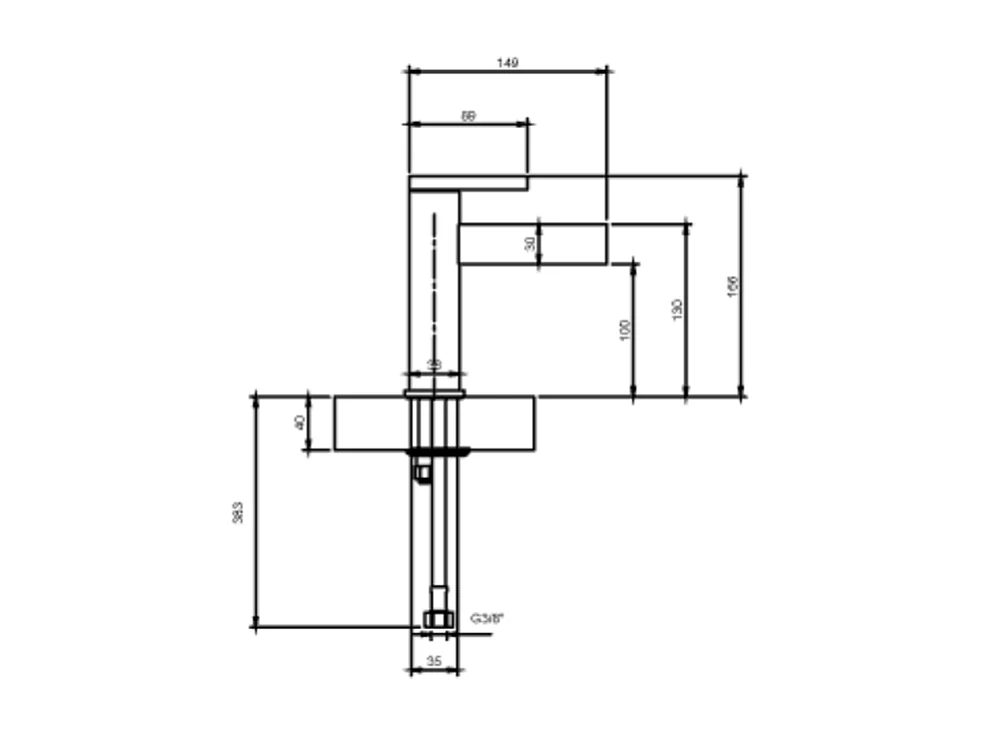 Mitigeur lavabo droit VILLEROY ET BOCH Dawn sans tirette Noir mat