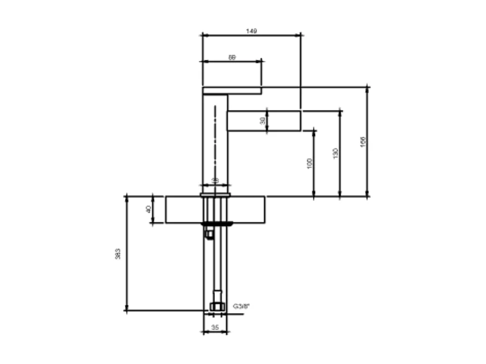 Mitigeur lavabo droit VILLEROY ET BOCH Dawn sans tirette Noir mat