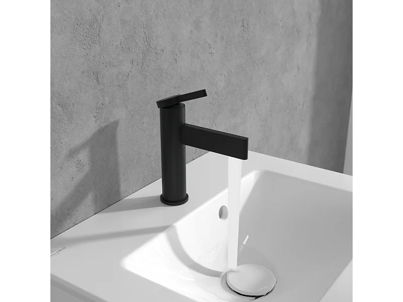 Mitigeur lavabo droit VILLEROY ET BOCH Dawn sans tirette Noir mat