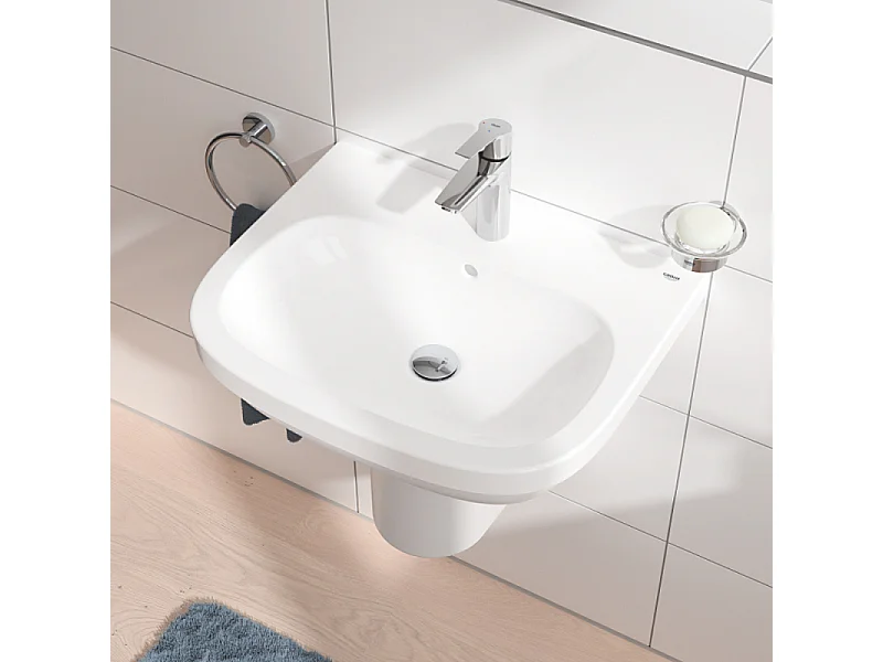 Mitigeur lavabo GROHE Quickfix Start 2021 avec vidage Push-Open chromé + microfibre