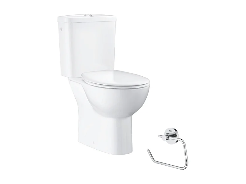 GROHE Pack WC à poser Bau Ceramic + Dérouleur de papier mural Essentials