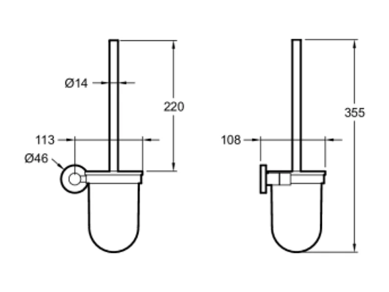 WC à poser sans bride sortie horizontale JACOB DELAFON Elite avec abattant frein de chute + Porte-balai chromé