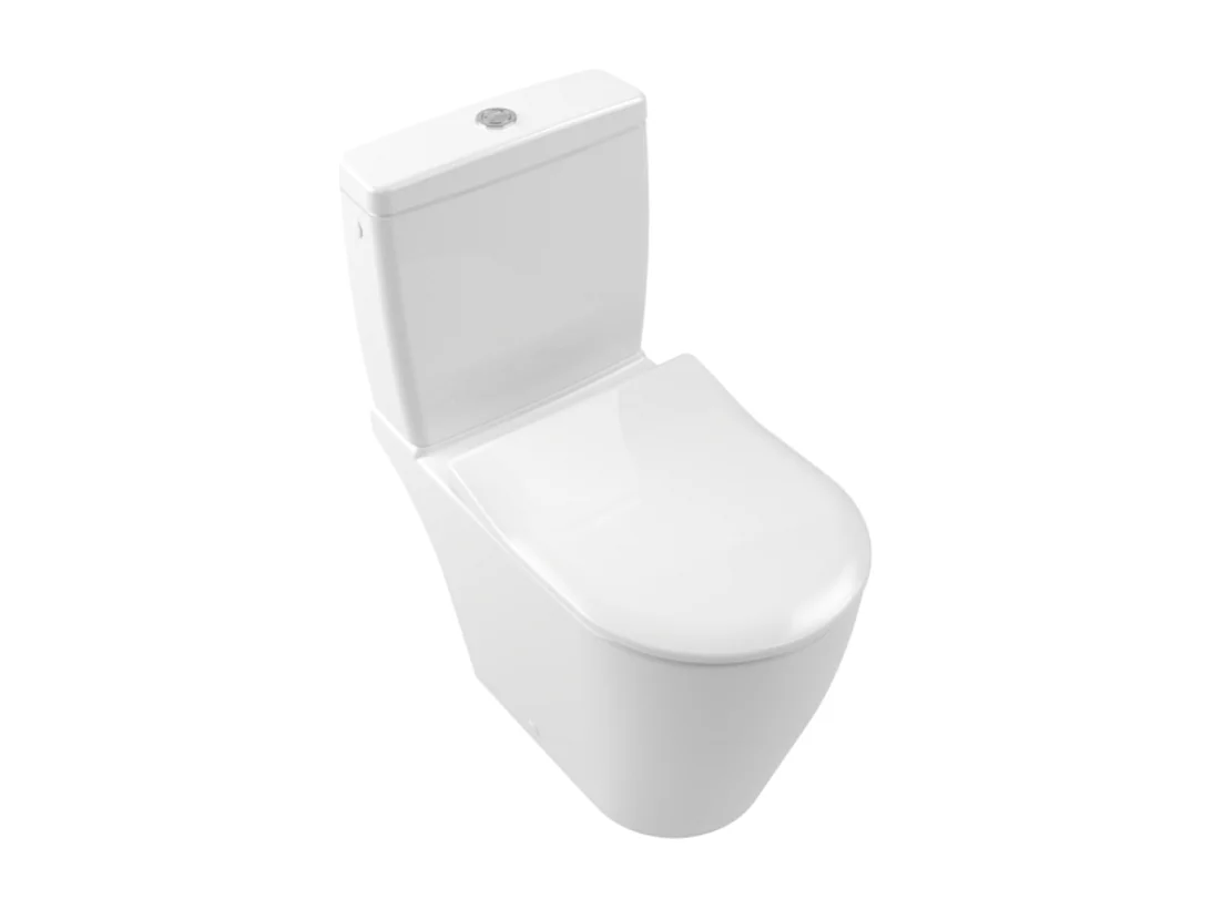 WC à poser compact sans bride sortie horizontale VILLEROY ET BOCH Avento avec abattant frein de chute et SlimSeat