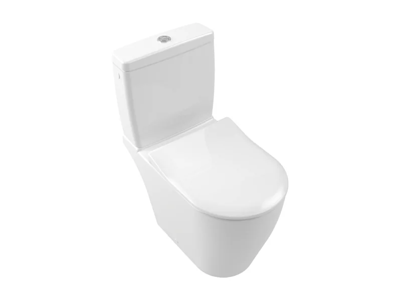WC à poser compact sans bride sortie horizontale VILLEROY ET BOCH Avento avec abattant frein de chute et SlimSeat