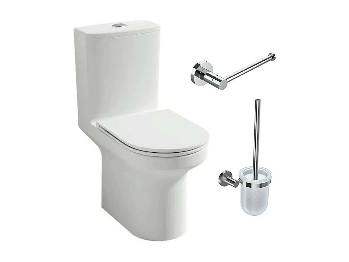 Pack WC au sol JACOB DELAFON Elite avec porte-balai et porte-rouleau classique