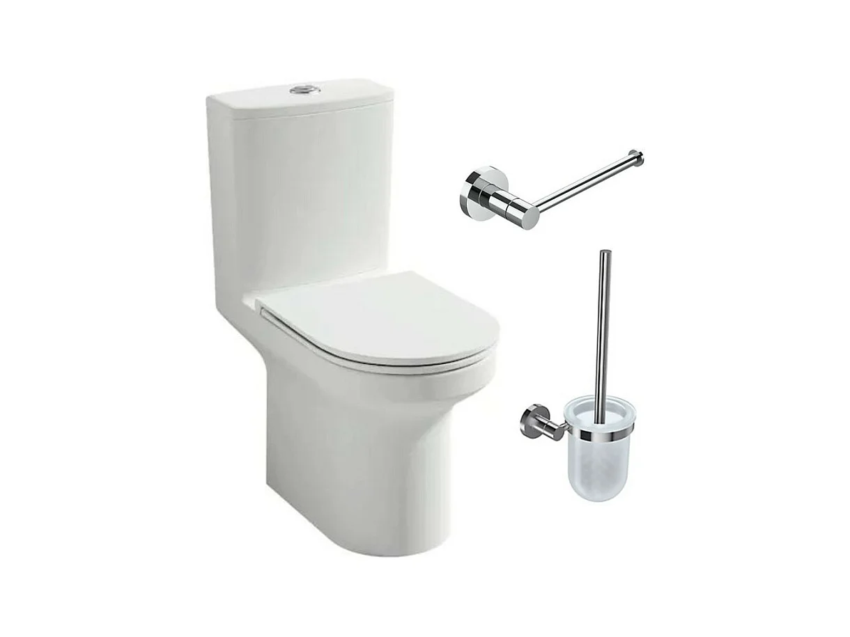 Pack WC au sol JACOB DELAFON Elite avec porte-balai et porte-rouleau classique