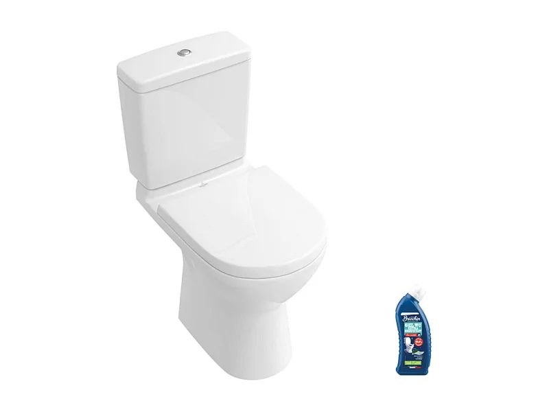 WC à poser VILLEROY ET BOCH O.novo avec abattant frein de chute déclipsable + nettoyant Briochin