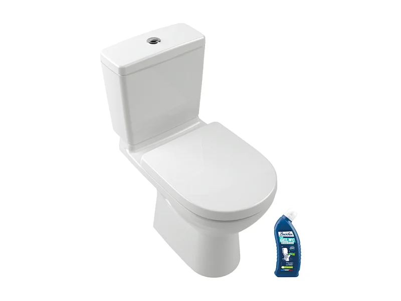 WC à poser VILLEROY ET BOCH O.novo avec abattant frein de chute déclipsable + nettoyant Briochin