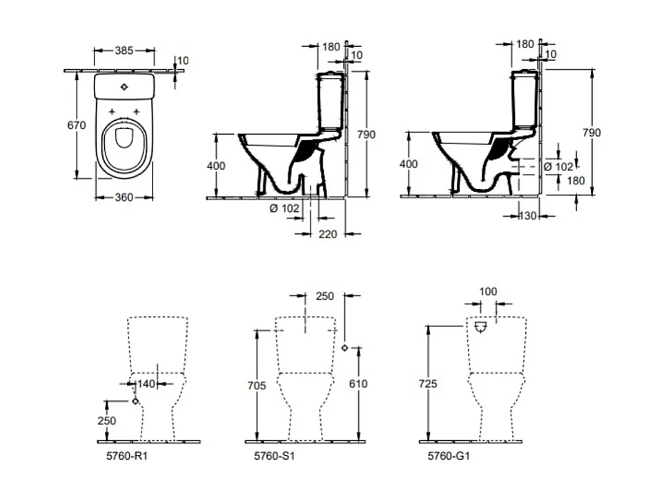 WC à poser sortie verticale VILLEROY ET BOCH O.novo avec abattant + nettoyant