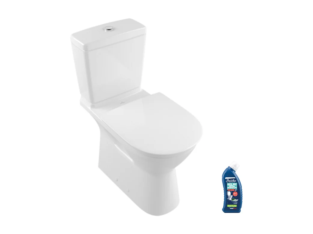 WC à poser sortie verticale VILLEROY ET BOCH O.novo avec abattant + nettoyant