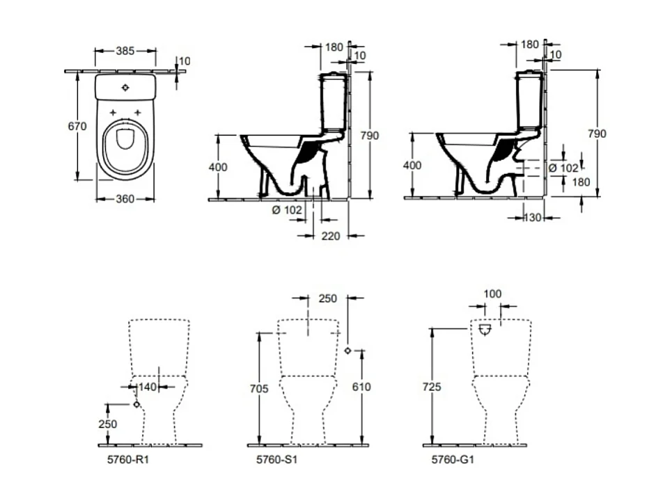 WC à poser sortie verticale VILLEROY ET BOCH O.novo avec abattant + nettoyant