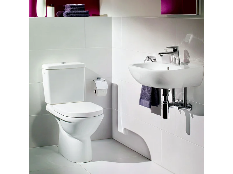 WC à poser sortie verticale VILLEROY & BOCH O.novo avec abattant frein de chute + nettoyant