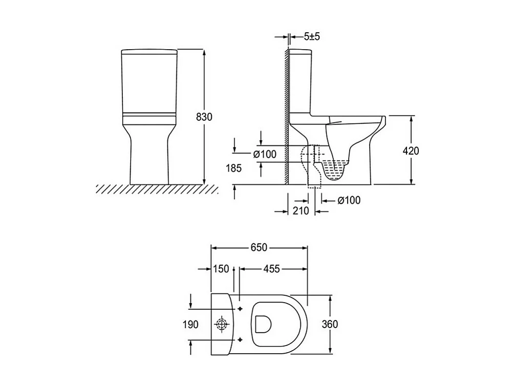 Pack WC au sol JACOB DELAFON Elite avec porte-balai et porte-rouleau moderne
