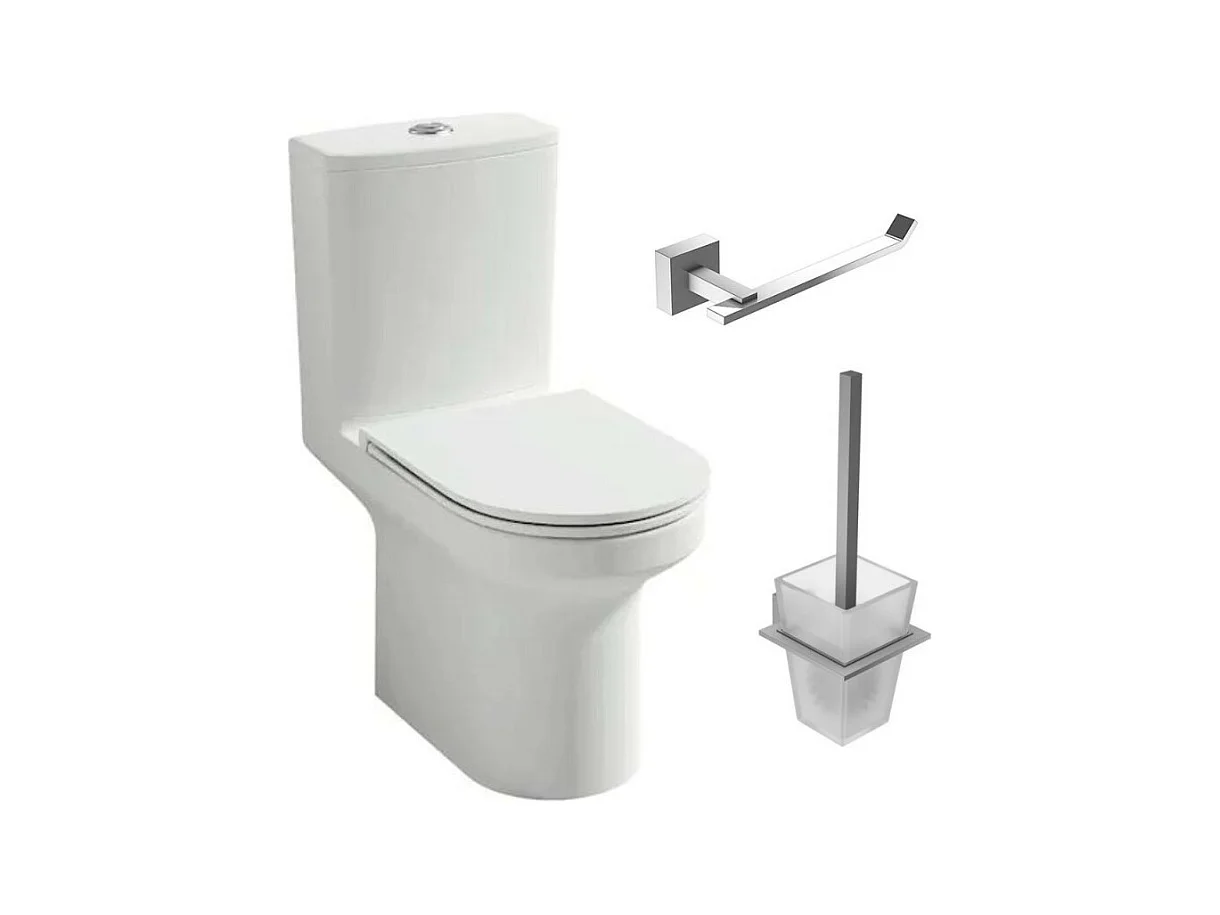 Pack WC au sol JACOB DELAFON Elite avec porte-balai et porte-rouleau moderne