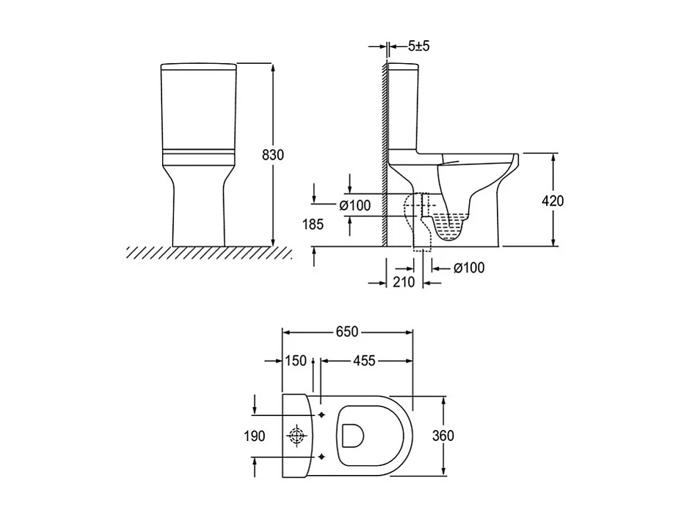 WC à poser sans bride sortie horizontale JACOB DELAFON Elite avec abattant frein de chute + Porte-balai et porte-rouleau Moderne chromé