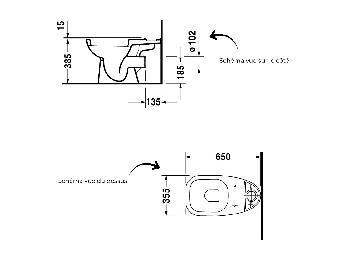 WC à poser DURAVIT D-code avec abattant