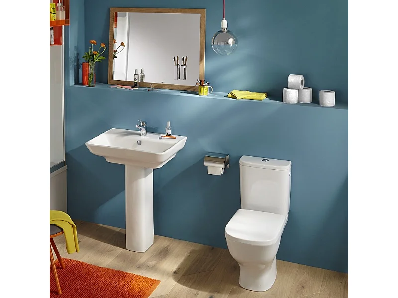 WC à poser sans bride sortie horizontale JACOB DELAFON Struktura avec abattant + gel WC