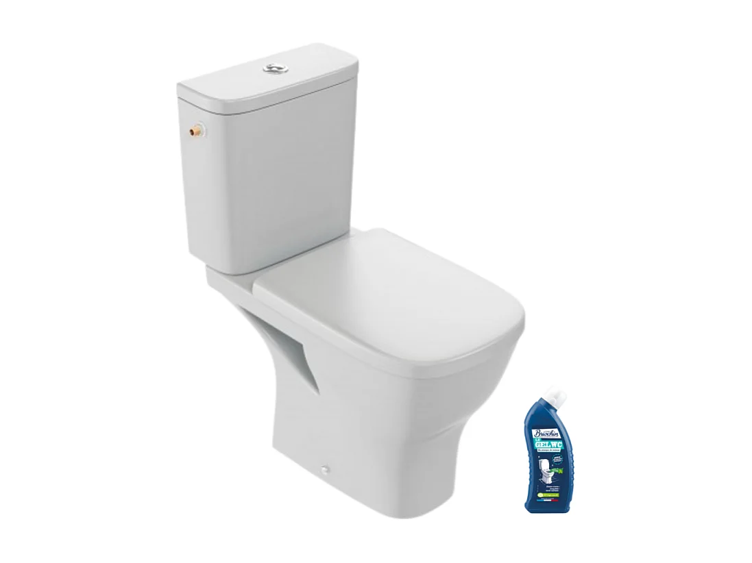 WC à poser sans bride sortie horizontale JACOB DELAFON Struktura avec abattant + gel WC