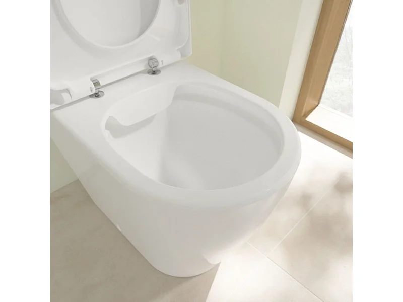 WC à poser sans bride VILLEROY ET BOCH Avento avec abattant frein de chute déclipsable + nettoyant Briochin