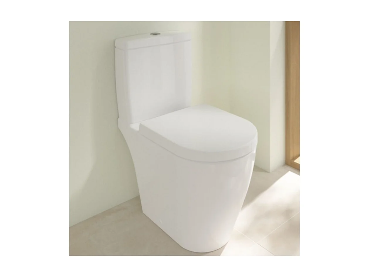 WC à poser compact sans bride sortie horizontale VILLEROY ET BOCH Avento avec abattant frein de chute + Nettoyant
