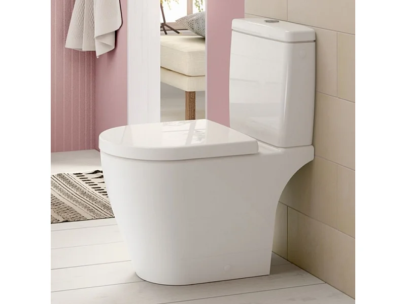 WC à poser compact sans bride sortie horizontale VILLEROY ET BOCH Avento avec abattant frein de chute + Nettoyant