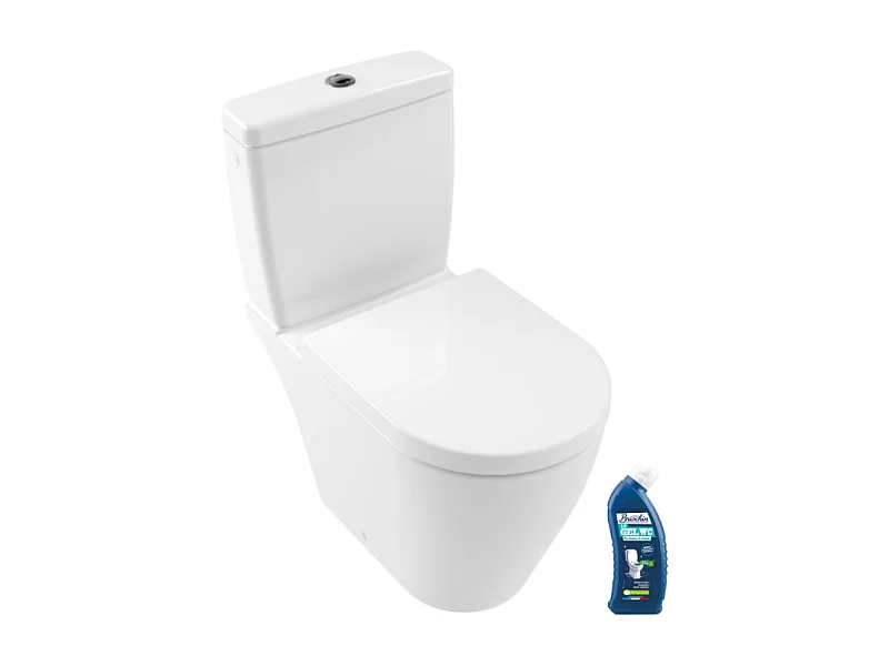 WC à poser compact sans bride sortie horizontale VILLEROY ET BOCH Avento avec abattant frein de chute + Nettoyant