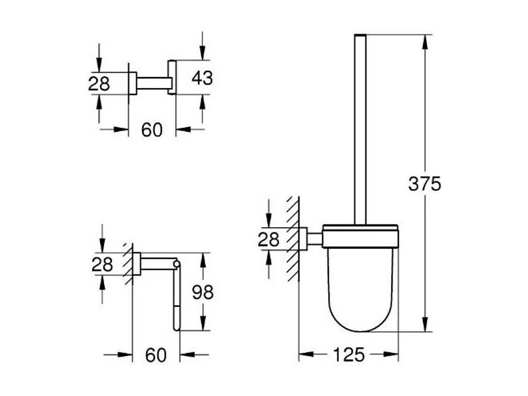 GROHE Pack WC à poser Bau Ceramic quickfix + Accessoires salle de bain Essentials Cube