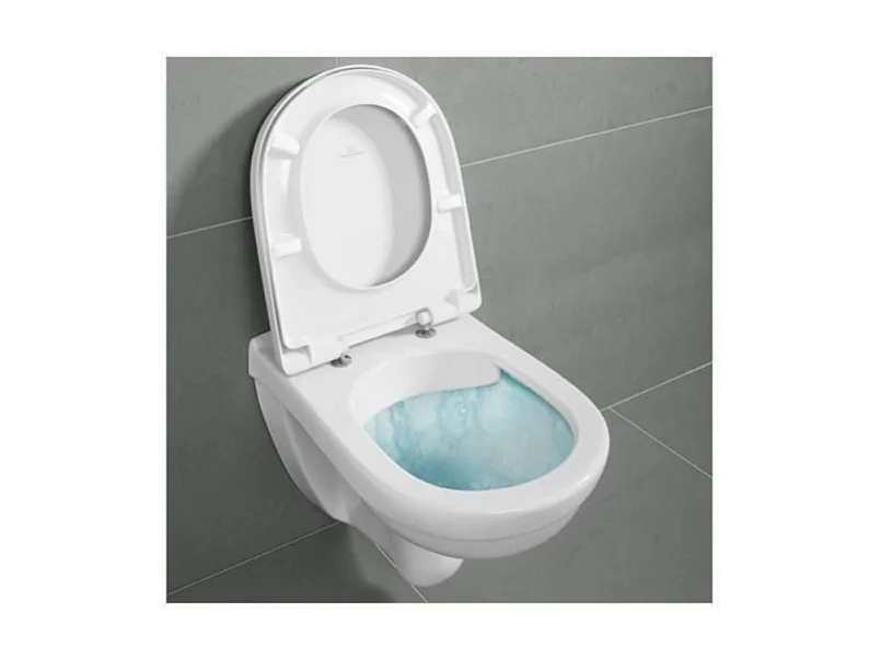 WC suspendu compact sans bride VILLEROY ET BOCH O.novo 36 x 56 avec abattant