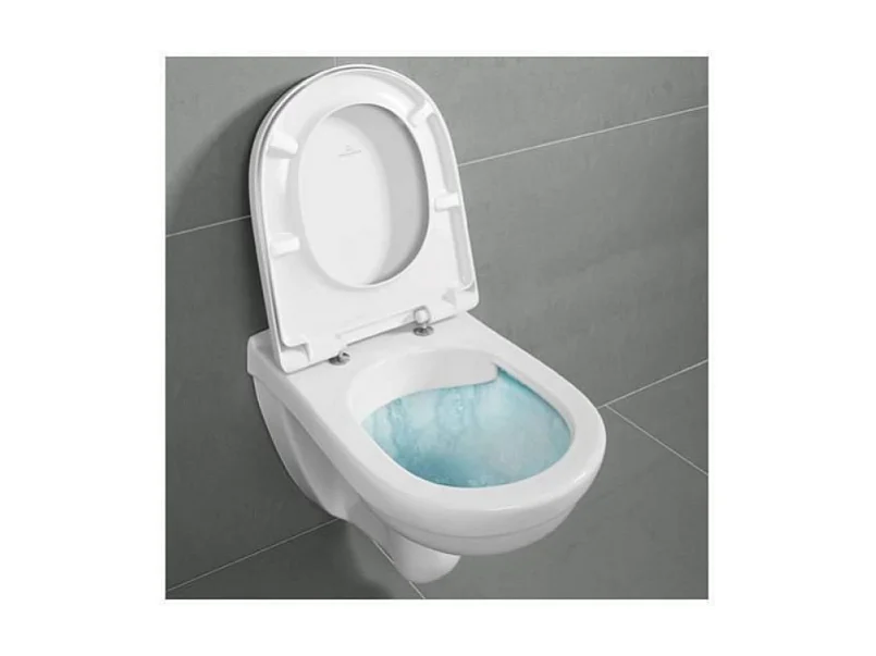 WC suspendu compact sans bride VILLEROY ET BOCH O.novo 36 x 56 avec abattant