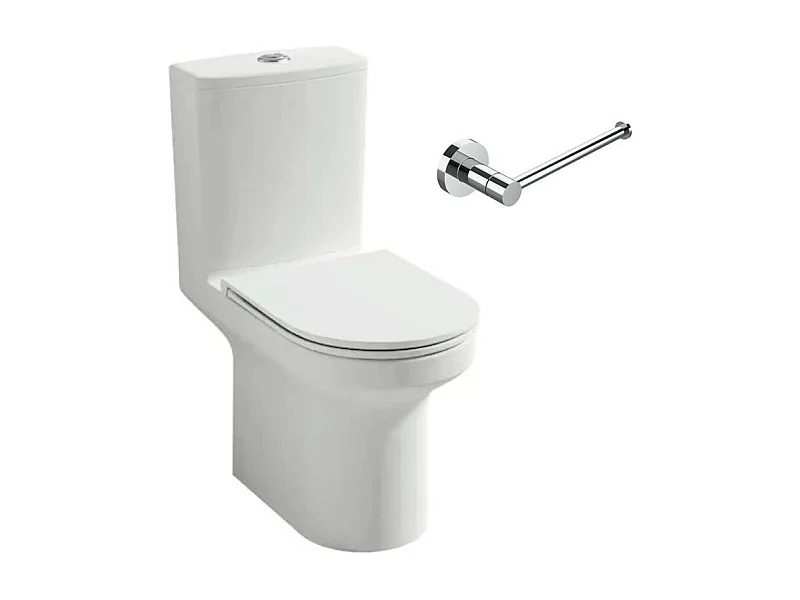 JACOB DELAFON Pack WC au sol blanc sans bride Elite avec abattant extraplat fermeture douce avec porte-rouleau classique