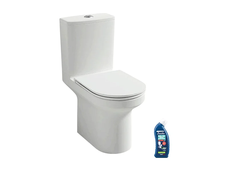 WC à poser sans bride sortie horizontale JACOB DELAFON Elite avec abattant frein de chute + Gel WC