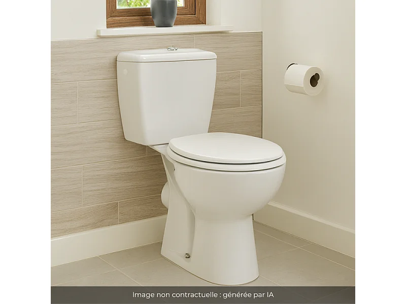 Lot de 2 WC à poser sortie horizontale JACOB DELAFON Eolia avec abattant