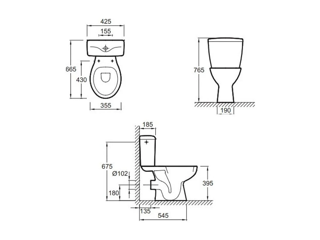 Lot de 2 WC à poser sortie horizontale JACOB DELAFON Eolia avec abattant