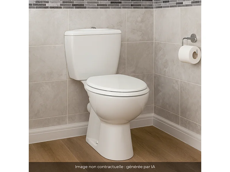 Lot de 2 WC à poser sortie horizontale JACOB DELAFON Eolia avec abattant