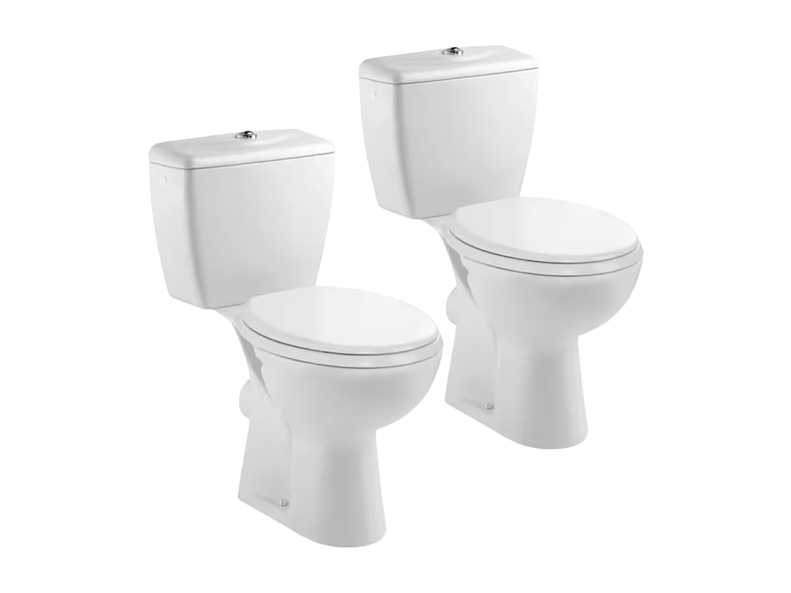 Lot de 2 WC à poser sortie horizontale JACOB DELAFON Eolia avec abattant