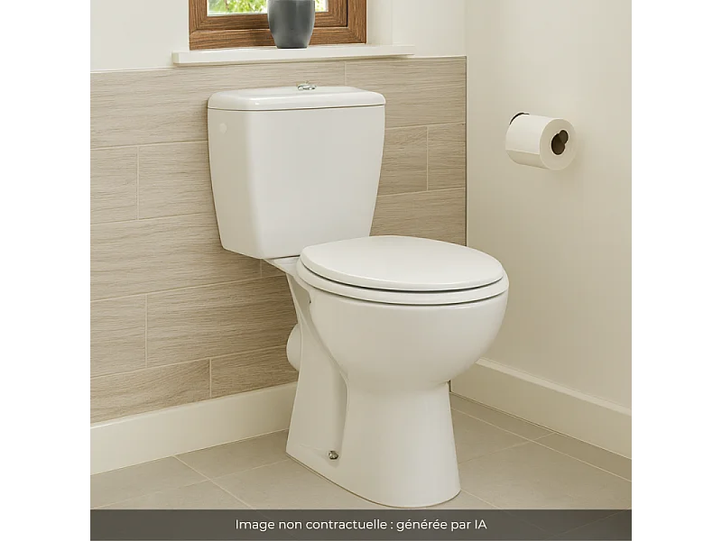 Lot de 2 WC à poser sortie horizontale JACOB DELAFON Eolia avec abattant