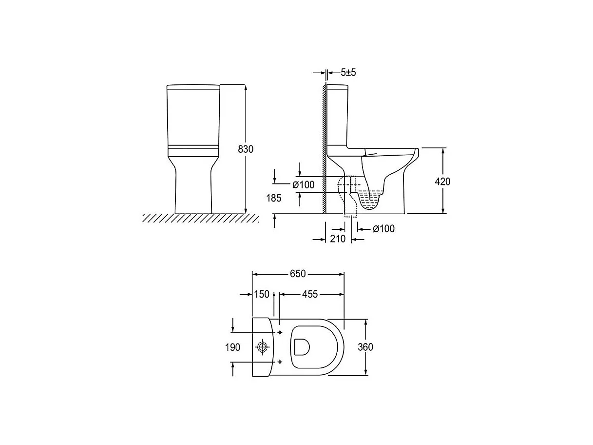 JACOB DELAFON Pack WC au sol blanc sans bride Elite avec abattant extraplat fermeture douce avec porte-balai moderne
