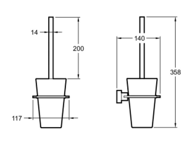 WC à poser sans bride sortie horizontale JACOB DELAFON Elite avec abattant frein de chute + Porte-balai moderne chromé