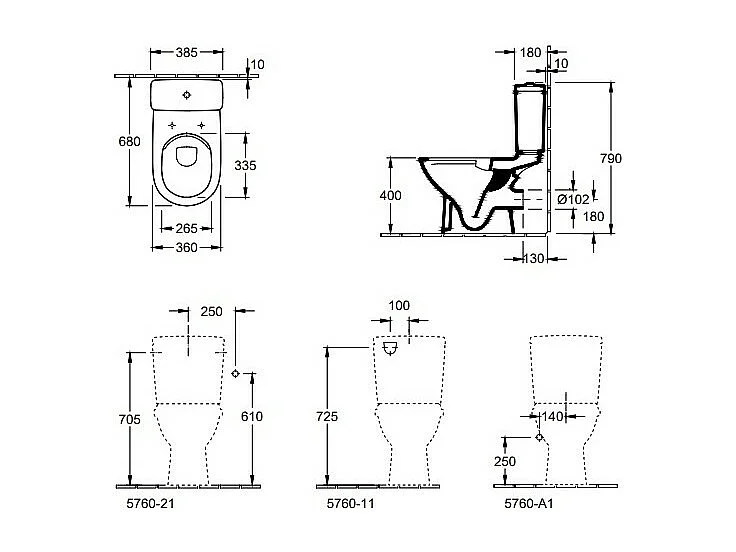 WC à poser sans bride VILLEROY ET BOCH O.novo avec abattant + nettoyant